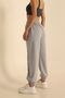 Women's High Waist Fleece Three Thread Gray Sweatpants - 2
