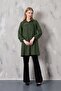 Women's Imported Linen Tunic Shirt with Gathered Front and Elastic Sleeves - 5