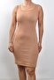Stone Color Square Collar Sleeveless Thick Strap Short Women's Dress - 3
