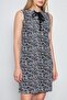 Women's Zebra Pattern Front Eyelet Sleeveless Mini Dress - 5