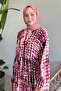 Fuchsia Viscose Batik Marbled Dress - 3