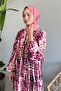 Fuchsia Viscose Batik Marbled Dress - 5