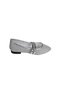 YAZKIŞ Women's Black Silver Ballerinas - Plain Scarf and Mesh - 2