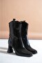 Fred Women's Black Patent Leather Below the Knee Zippered Pull-on Cowboy Boots - 4