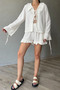 Ecru Shorts - Frill Detailed - 3