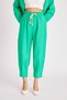 Women's Green Elastic Waist Pleated Hem Trousers - 2