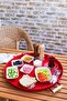 3 Piece 45red, 37white, 30green Metal Tray with Wooden Handles Tea Tray Presentation Tray Set - 4
