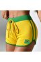 Brazil Green Yellow Striped Short Shorts