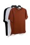 Men's 3-Pack Comfort Fit 100% Cotton Combed Cotton Compact T-Shirt 31751 Black-White-Tan - 3