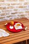 3 Piece 45green, 37white, 30red Metal Tray with Wooden Handles Tea Tray Presentation Tray Set - 4