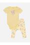 Lcw Baby Crew Neck Short Sleeve Baby Girl Snap Fastener Bodysuit and Pants 2-Piece Set (S4)
