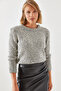 Women's Gray Shoulder-Padded Sweater 20246172