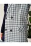 Navy Blue Plaid Patterned Design Premium Women's Jacket - 3