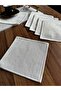 6 Pieces Ecru Color Embroidered Square Cocktail Presentation Napkin - 2