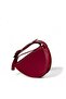 Women's Burgundy Cherry Red Matte Belt Strap Asymmetrical Cut Shoulder Bag Cranberry - 6