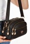 Women's Cross Strap Daily Black and White Shoulder Bag 2 Pieces - 3