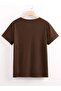 Bradypus Pygmaeus T-Shirt - Brown Printed Oversize Crew Neck Short Sleeve Loose - 2
