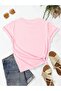 Pink Printed Oversize Spiritual Eye T-Shirt Loose Collar Short Sleeve - 2