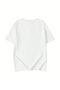 Campel T-Shirt - White Printed Oversize Crew Neck Short Sleeve Loose - 2