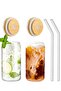 6-Piece Bamboo Lid - Heat Resistant Borosilicate Coffee Cup - 2