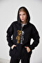 Unisex black teddy bear robot print cardigan zip-up hooded jacket teddy bear cardigan - 3