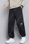 Vintage Minimal Sweatpants Jogger - Black Printed High Waist Elastic Leg - 2