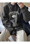 New Rochelle Sweatshirt - Smoked Printed Oversize Shawl Hoodie - 4