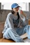 Fearless Sweatshirt - Gray Printed Oversize Ruffled Crew Neck - 3