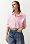 Pink Sleeve Padded Stone Crop Woven Shirt TWOSS24GO00041 - 3