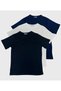 Men's 3-Pack Comfort Fit 100% Cotton Combed Cotton Compact T-Shirt 31751 Black-White-Navy Blue