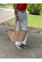 Straw Jute Look Clutch Bag Beach Bag Shoulder Bag - 3