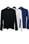Women's 3-Pack Finger Detailed Bodysuit 31756 Black-White-Dark Blue - 3