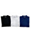 Women's 3-Pack Finger Detailed Bodysuit 31756 Black-White-Dark Blue - 4