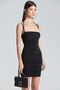 2420 Gathered Front Rope Detailed Black Dress - 3