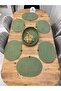 Wicker Jute Presentation Plate Mat, American Style Oval Serving Tray and Basket, Set of 7