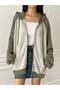 Unisex Large Size Beautiful Back and Front Printed Raglan Sleeve Hooded Oversize Winter Cardigan Hoodie