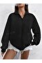 Unisex Large Size Zippered Oversize Winter Stand Collar Cardigan Hoodie