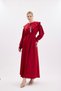 Burgundy Satin Dress - Vicko Collar Detail - 2