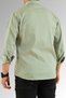 Men's Water Green Slim Fit Snap Button Double Pocket Cotton Denim Shirt - 4