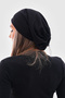 Women's Beret Black Neon Thread Detailed Italian Design 4 Season Hat Beret Buff - 9