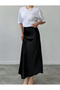 Long Satin Women's Skirt - Elastic Waist