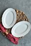 Lianna Cream 2-Piece 25 cm Medium Size Appetizer Presentation Boat Plate Set