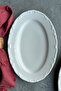 Lianna Cream 2-Piece 25 cm Medium Size Appetizer Presentation Boat Plate Set - 3
