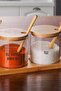 216 قطعة من ملصقات الجرة المربعة الشفافة - ميزة التوابل والمكسرات القابلة للغسل