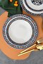 Verde 6-Person 20 cm Special Design Porcelain Pit Dinner Plate Set - 5