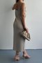 Midi dress long dress new season dress slit dress backless modal dress - 3