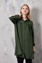 Women's Imported Linen Tunic Shirt with Gathered Front and Elastic Sleeves