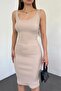 Stone Color Square Collar Sleeveless Thick Strap Short Women's Dress - 2