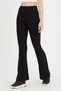 Women's Black Flare Leg Steel Knitted Gathering Trousers Leggings - 4