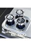 Iphone 15 Pro Max & Iphone 15 Pro Compatible 9H Camera Protective Glass Metal Frame Stone Silver [Set of 3] - 3
